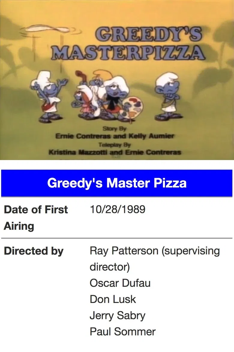 The Smurfs - Greedy's Master Pizza poster background