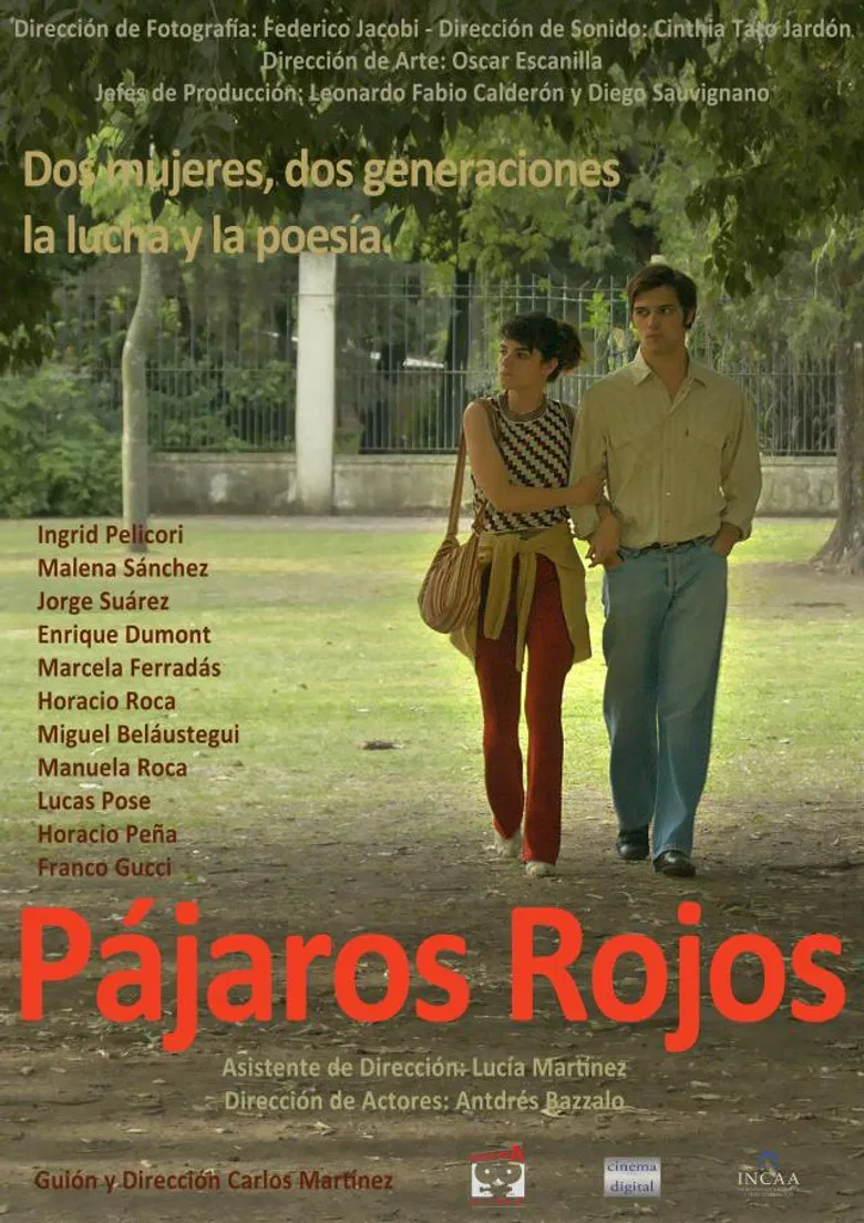 Pájaros rojos poster background