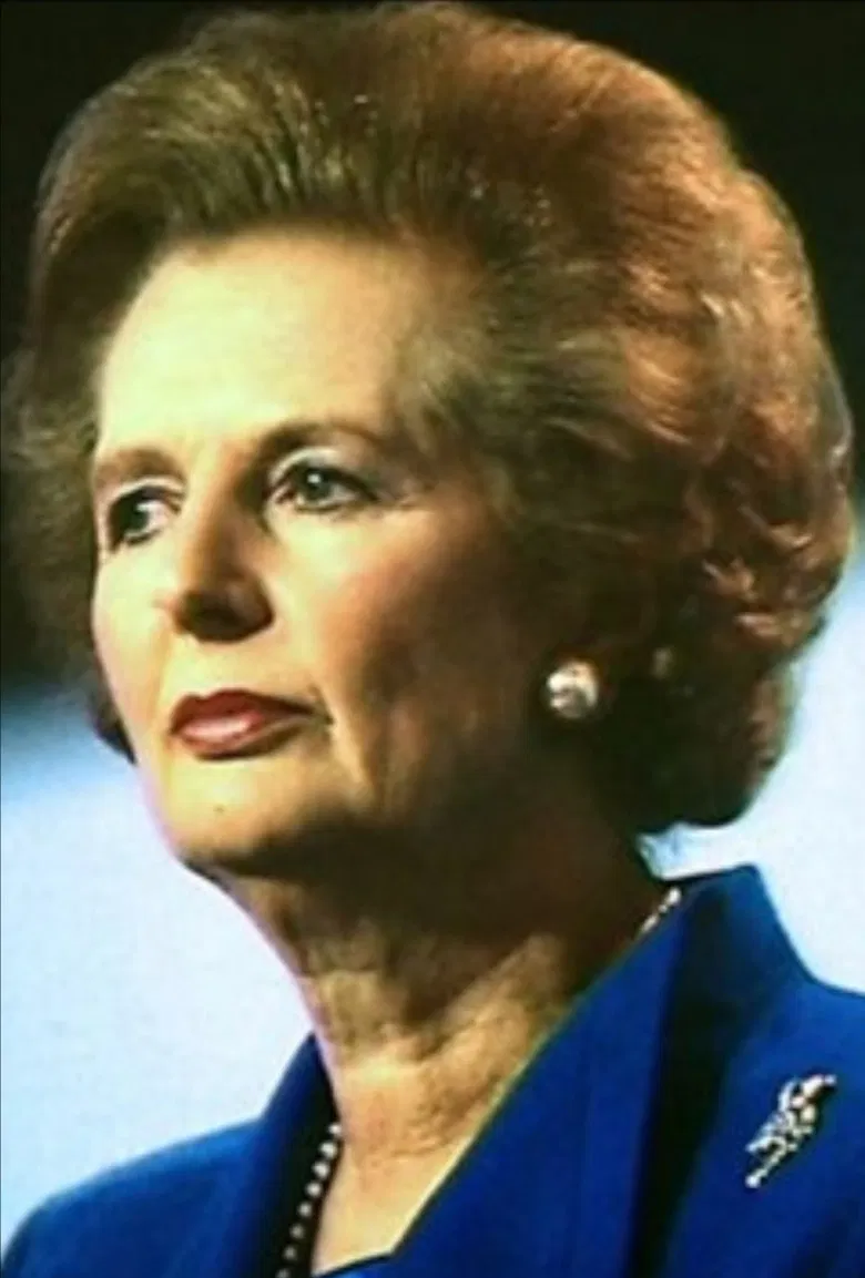 Portillo on Thatcher poster background