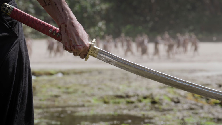 The samurai prepares for combat