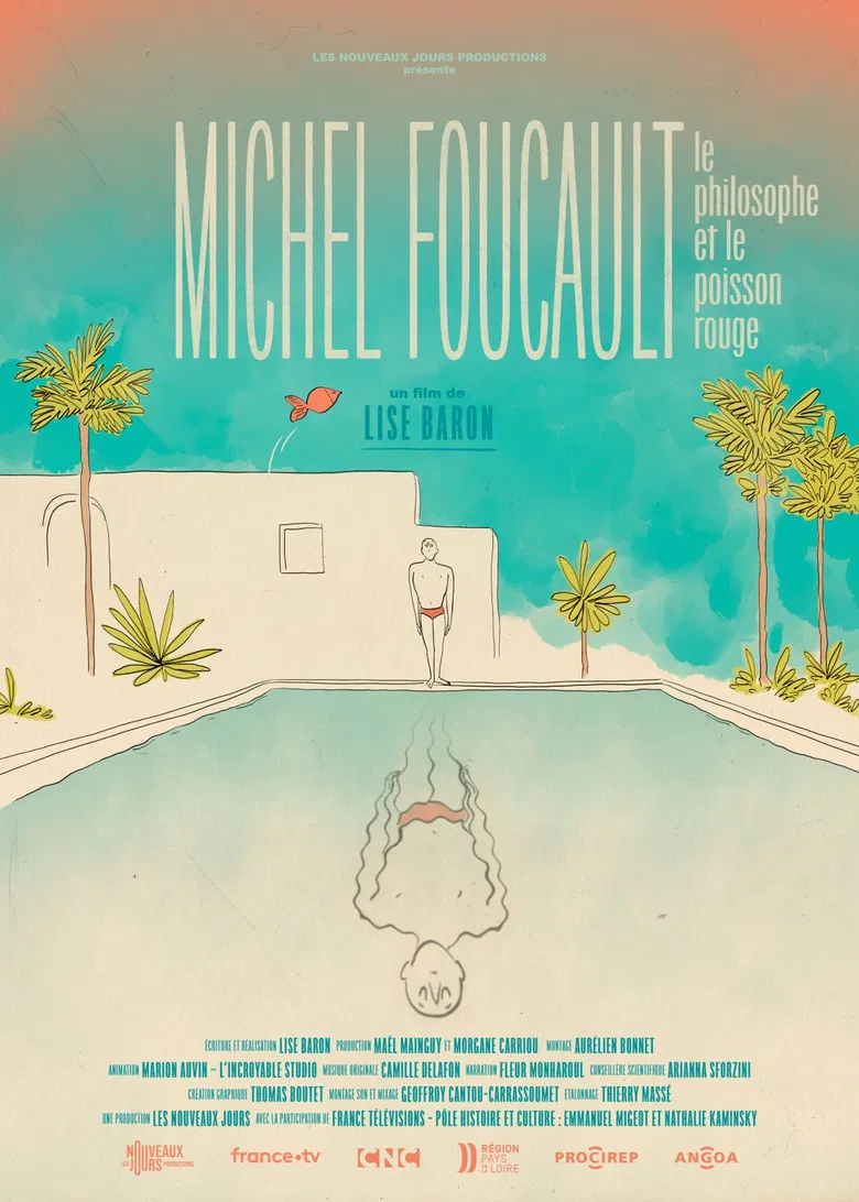 Michel Foucault, le philosophe et le poisson rouge. poster background