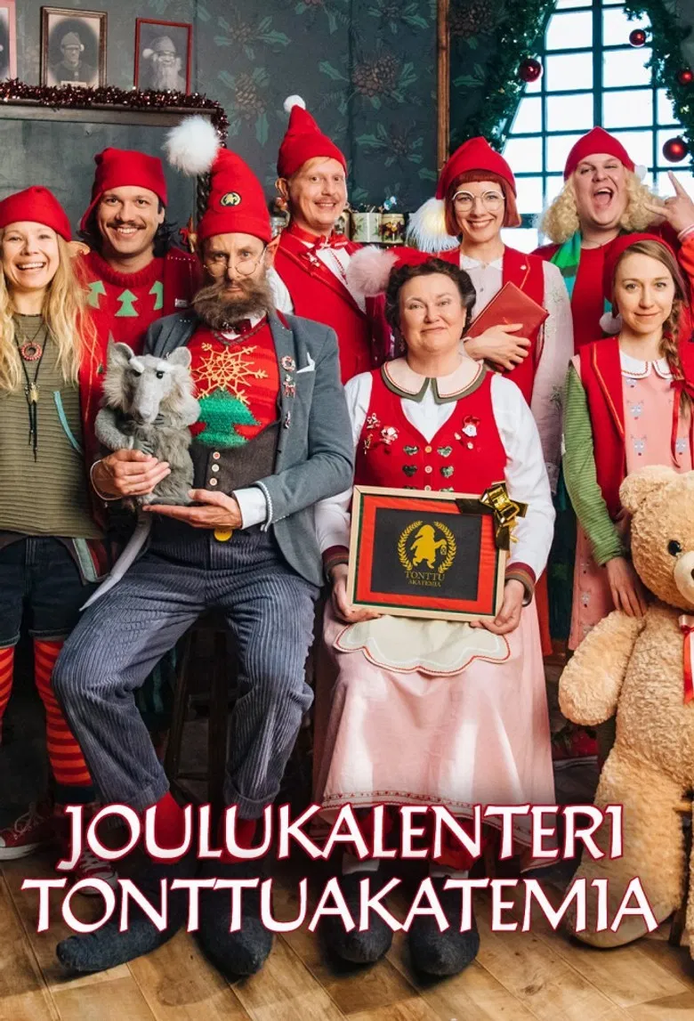 Joulukalenteri: Tonttuakatemia poster background
