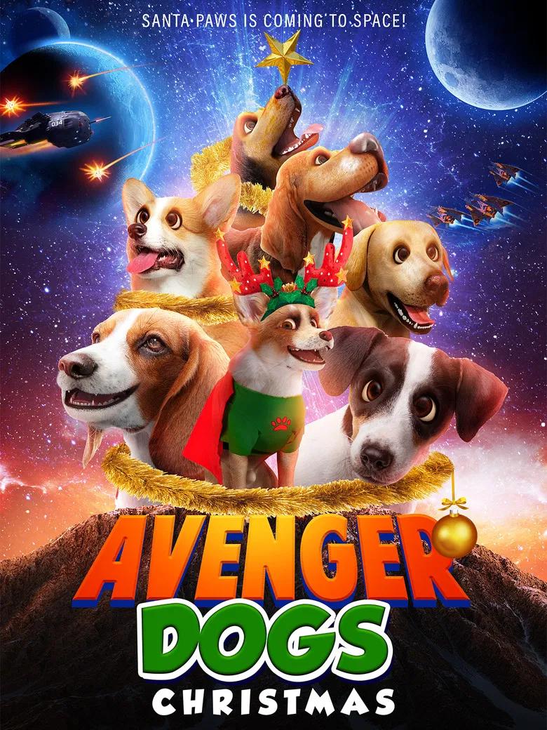 Avenger Dogs Christmas poster background