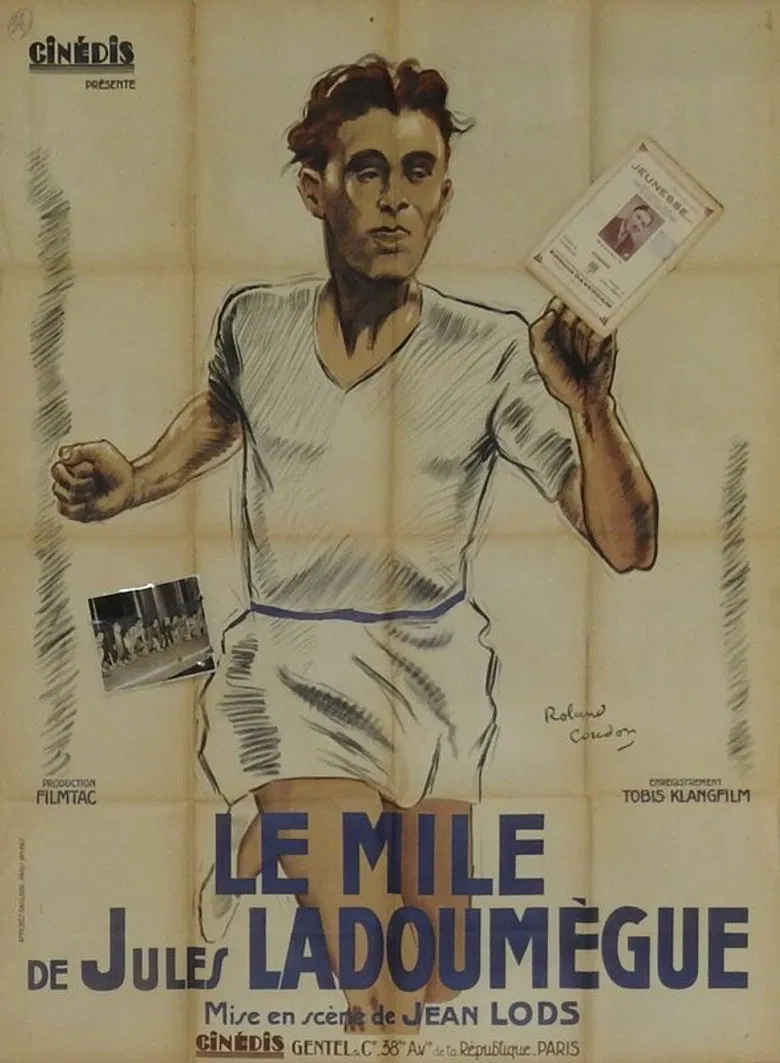 Jules Ladoumègue's mile poster background