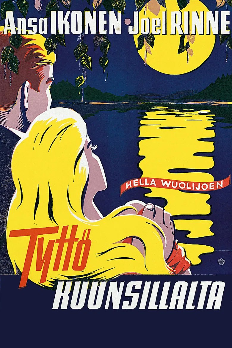 Tyttö kuunsillalta poster background