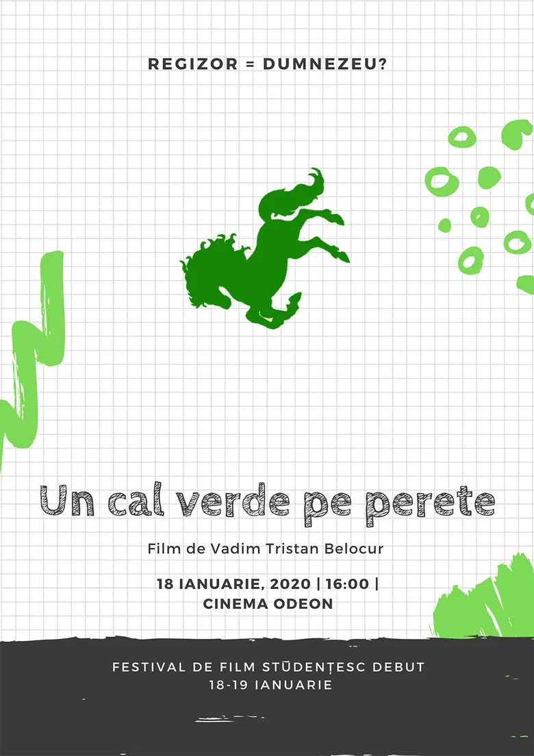 Un cal verde pe perete poster background