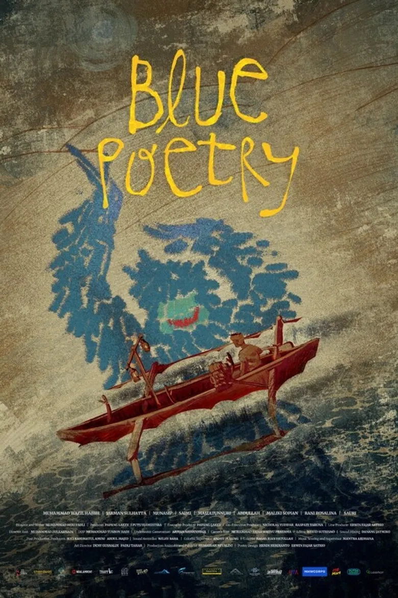 Blue Poetry poster background