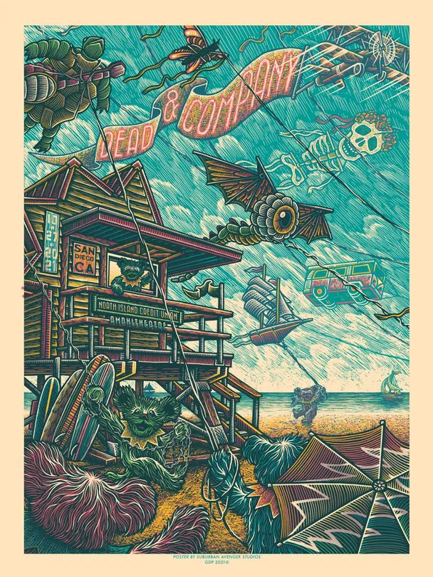 Dead & Company: 2021.10.27 - North Island Credit Union Amphitheatre - Chula Vista, CA poster background