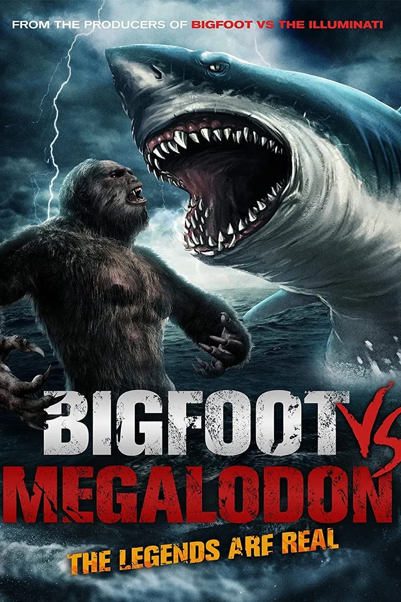 Bigfoot vs Megalodon poster background