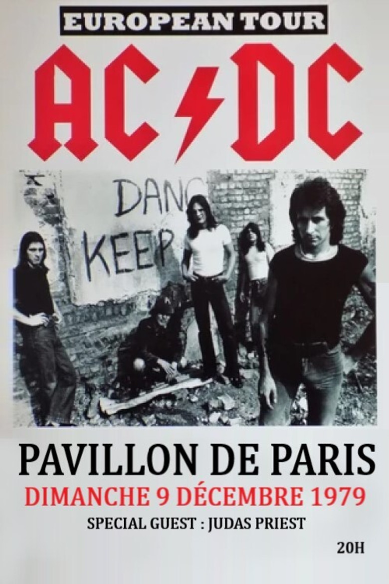 AC/DC - At the Pavillon in Paris 1979 poster background