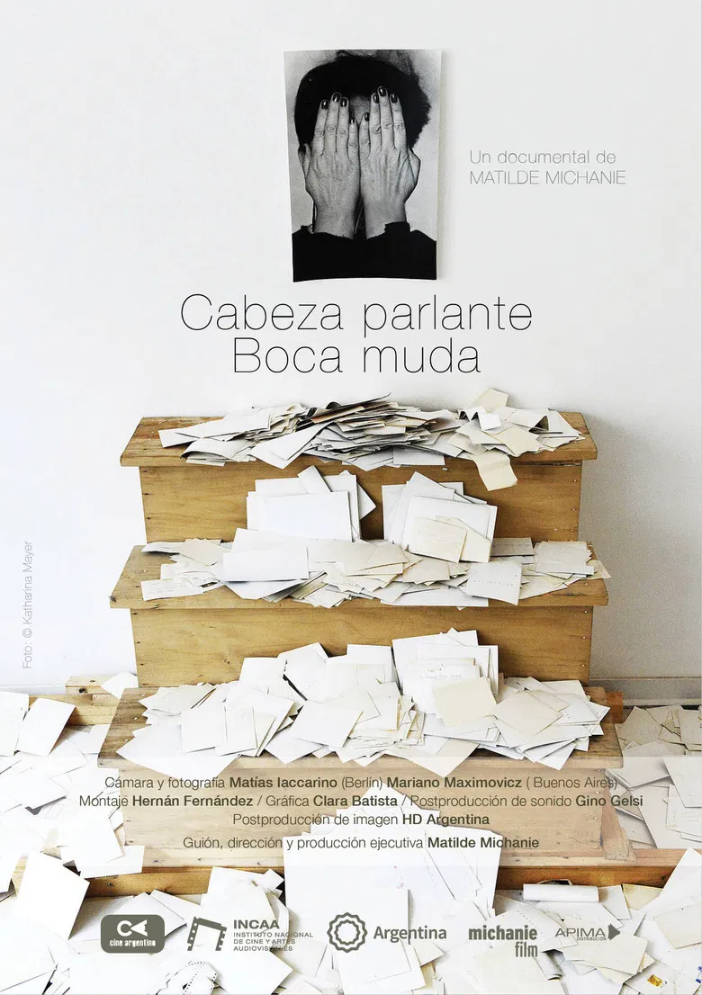 Cabeza parlante boca muda poster background