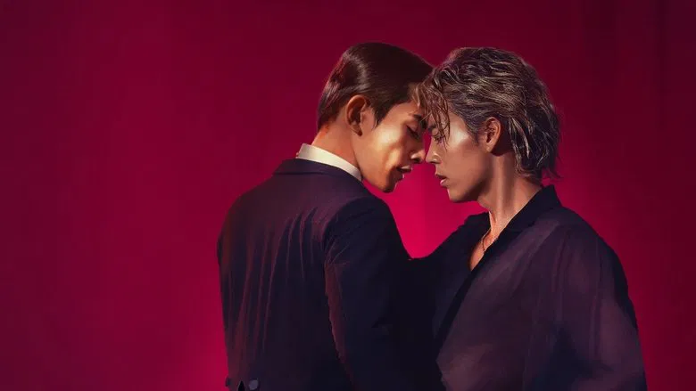 Close up of the two leads looking at each other intensely