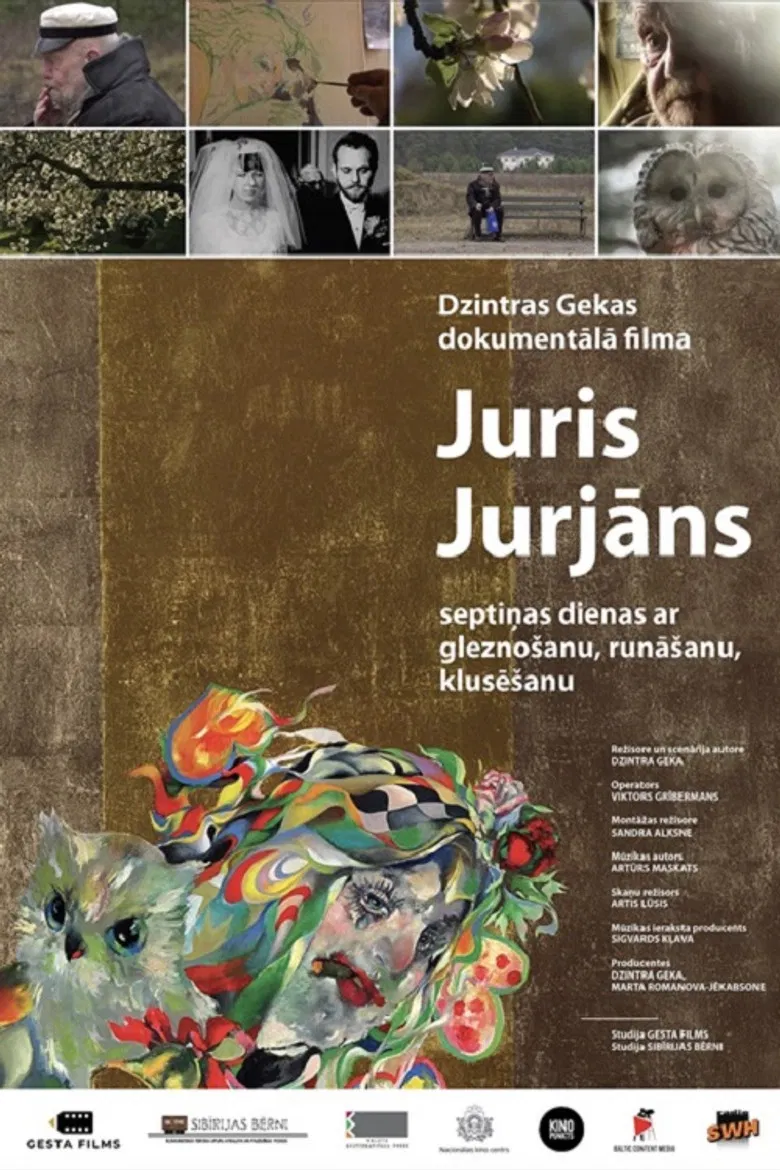 Juris Jurjāns. Seven Days of Painting, Talking, Silence poster background