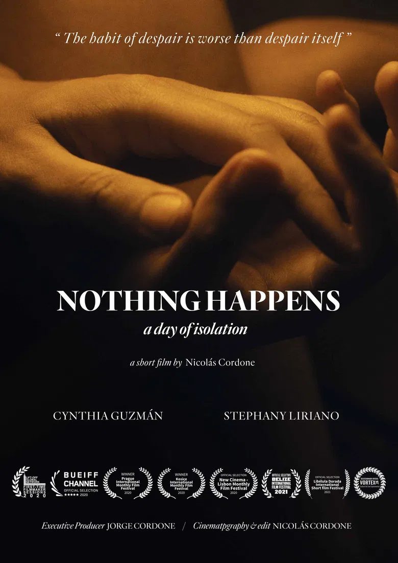 Nothing Happens, a day of isolation poster background