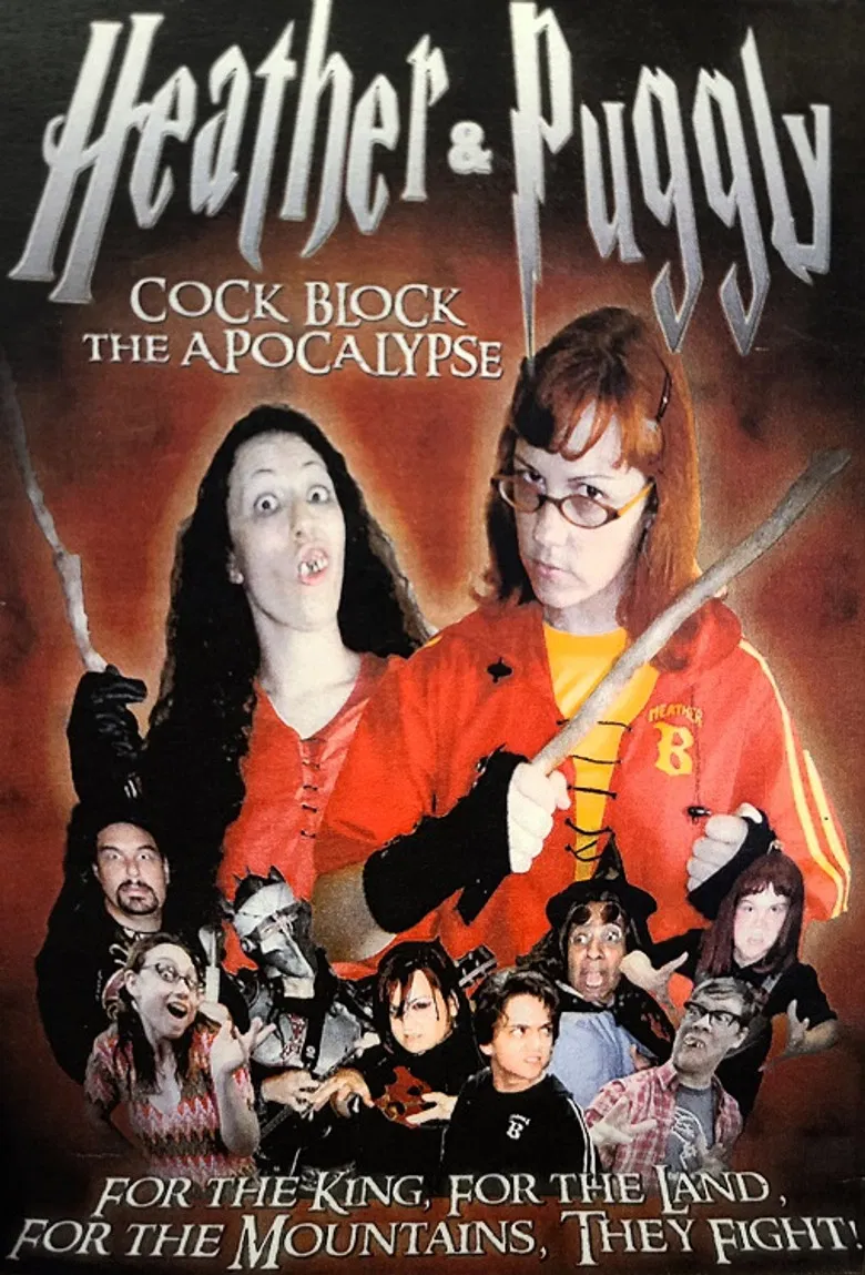 Heather and Puggly Cock Block the Apocalypse poster background