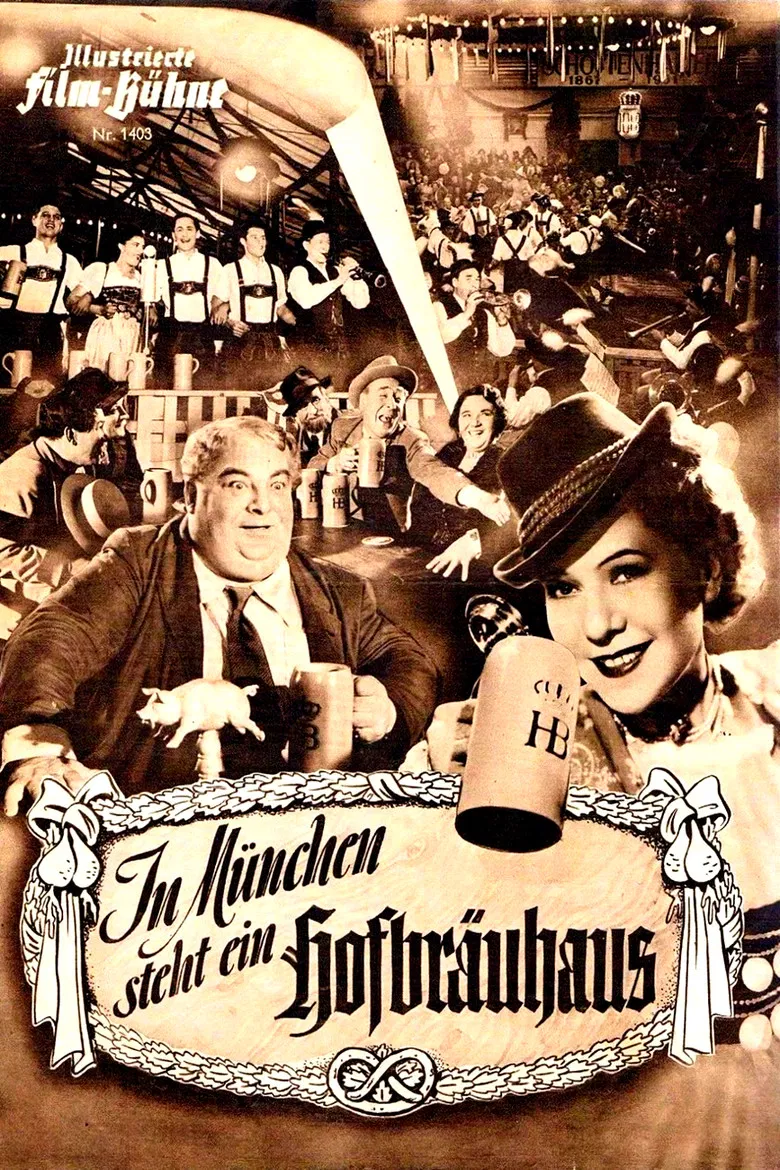 In Munich stands a Hofbäuhaus poster background