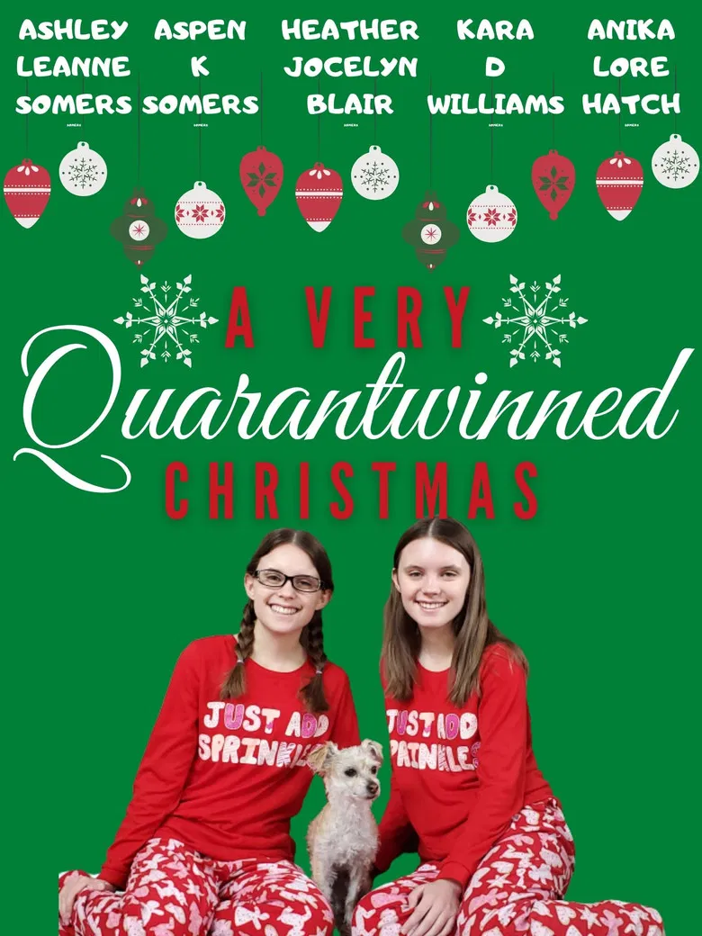 A Very Quarantwinned Christmas poster background