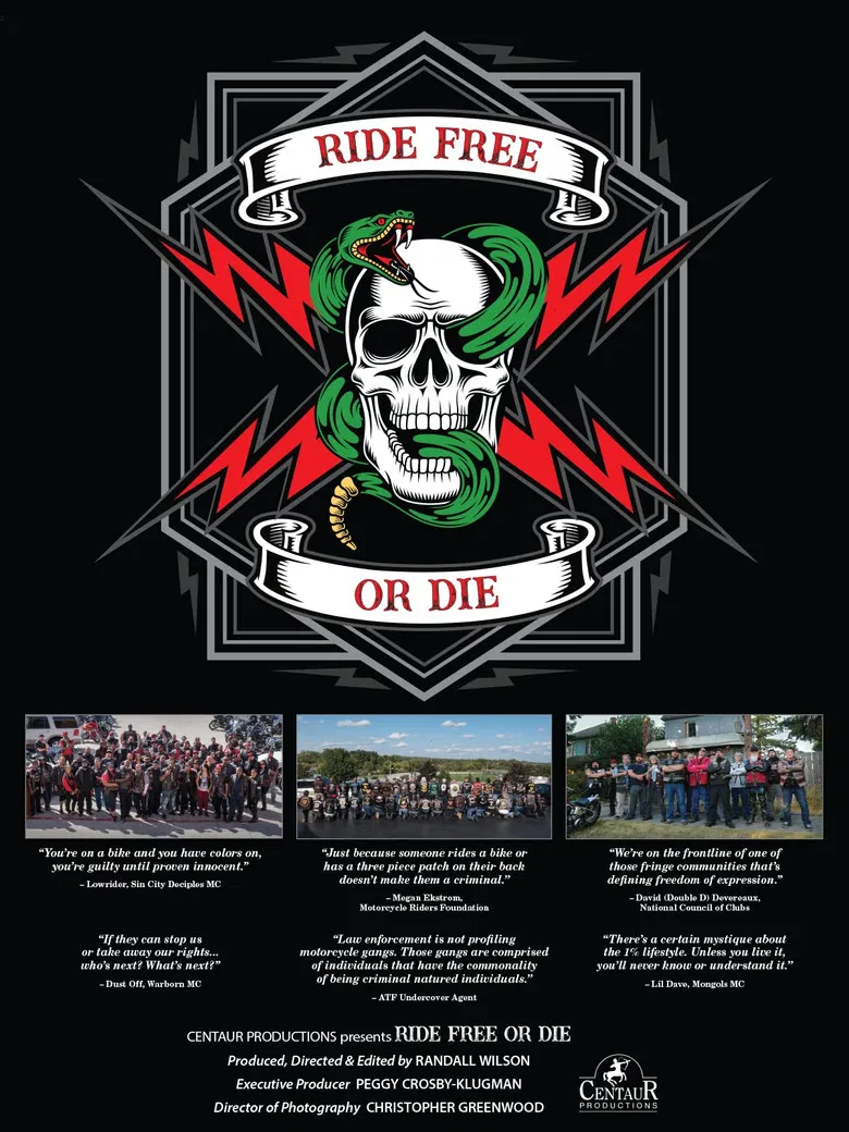 Ride Free or Die poster background
