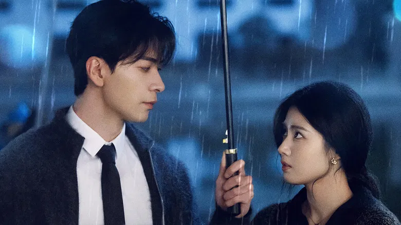 A quiet, intense moment of connection between the leads amidst the mystery