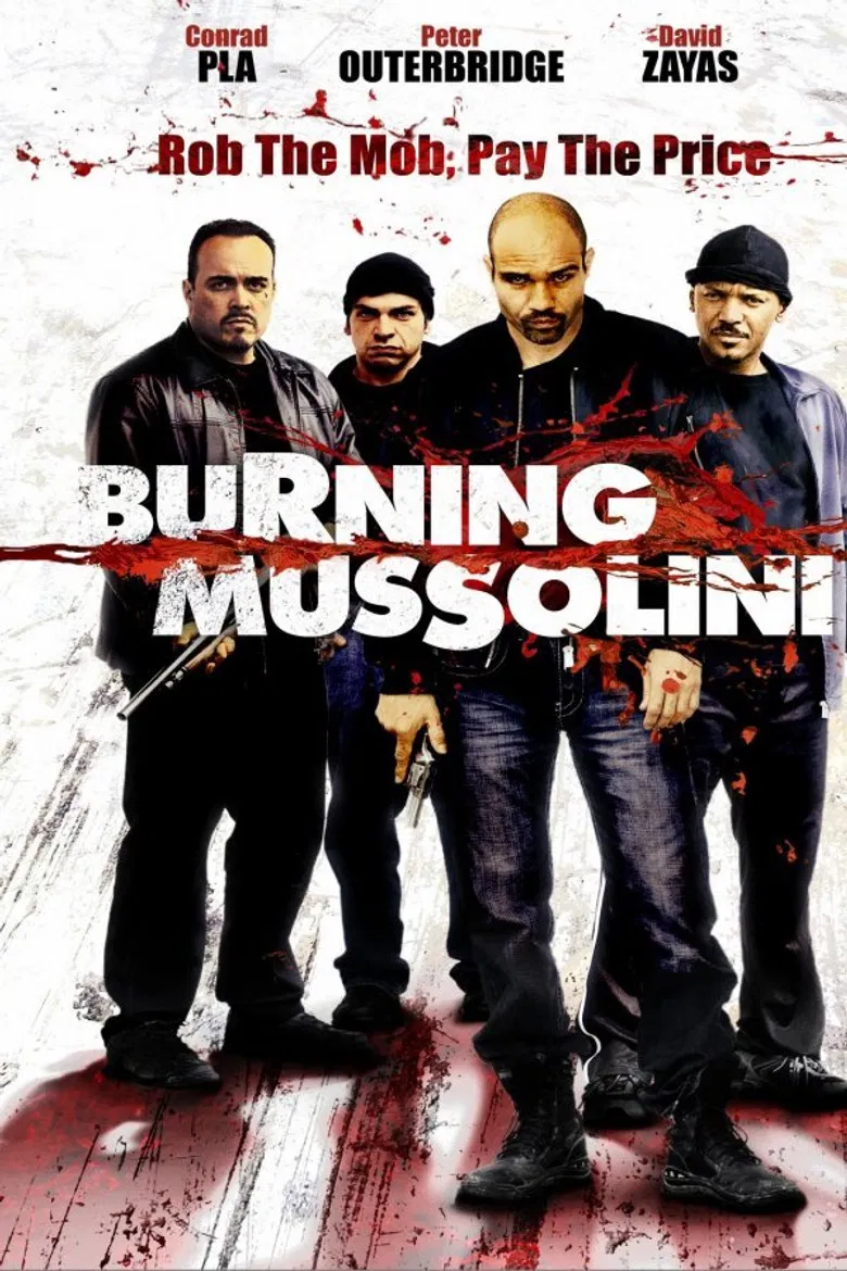 Burning Mussolini poster background