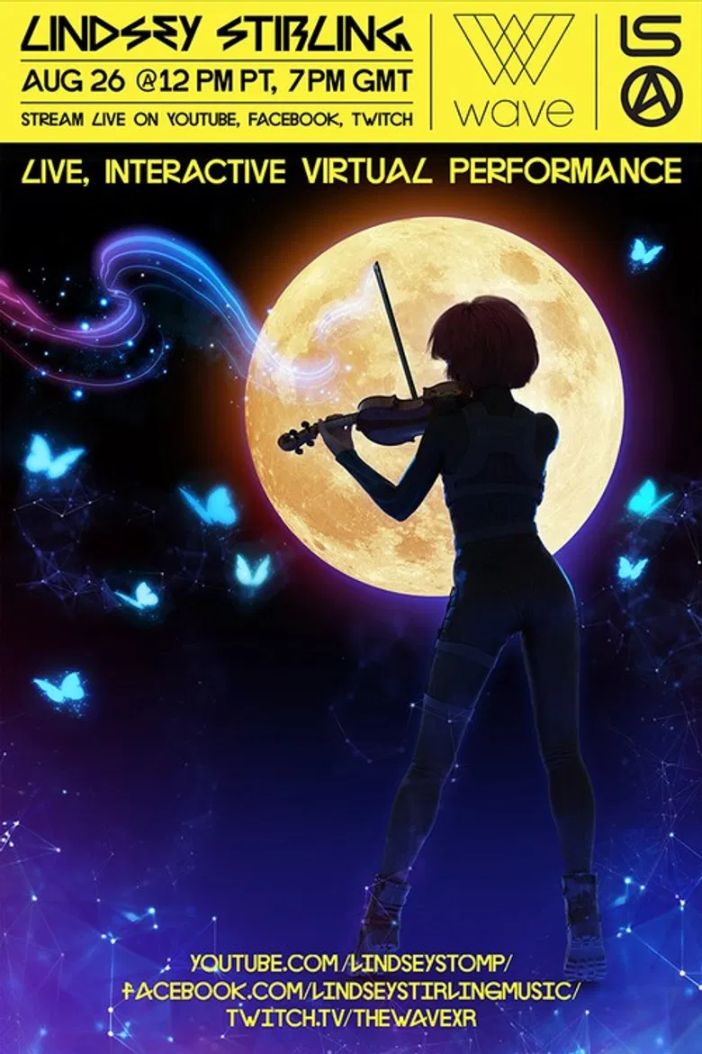 Lindsey Stirling - Artemis Virtual livestream VR concert poster background