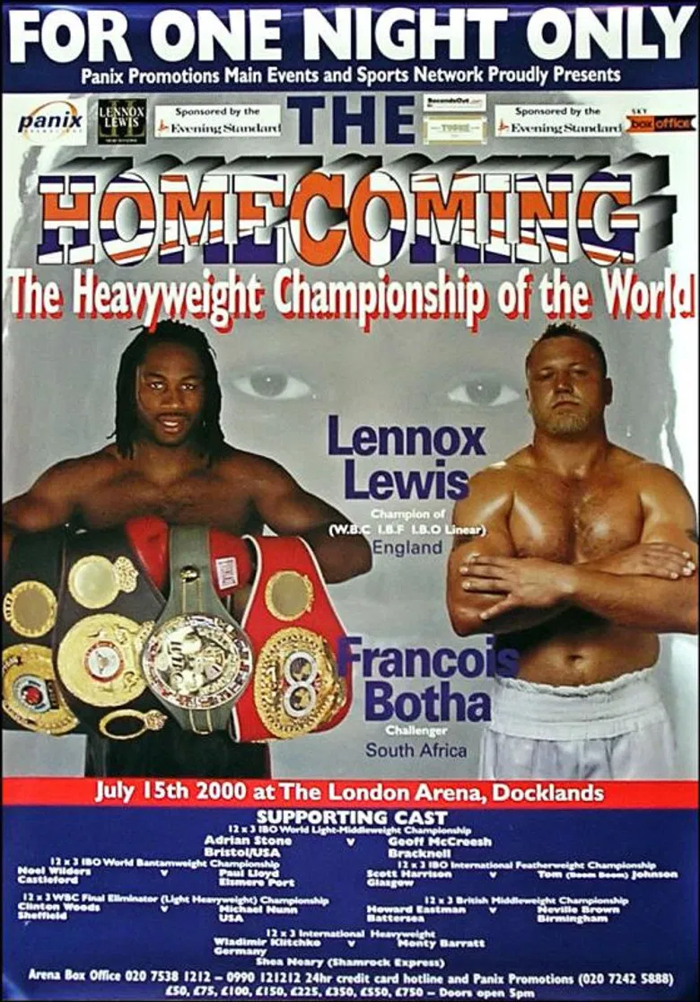 Lennox Lewis vs. Francois Botha poster background