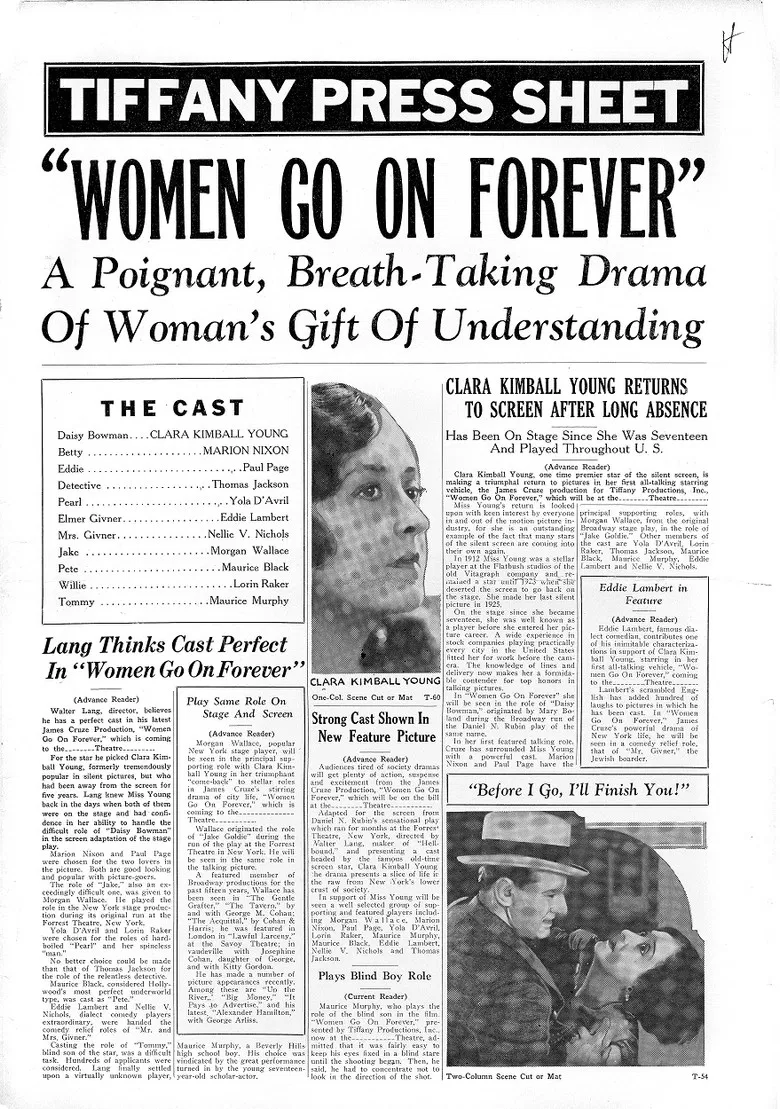 Women Go on Forever poster background