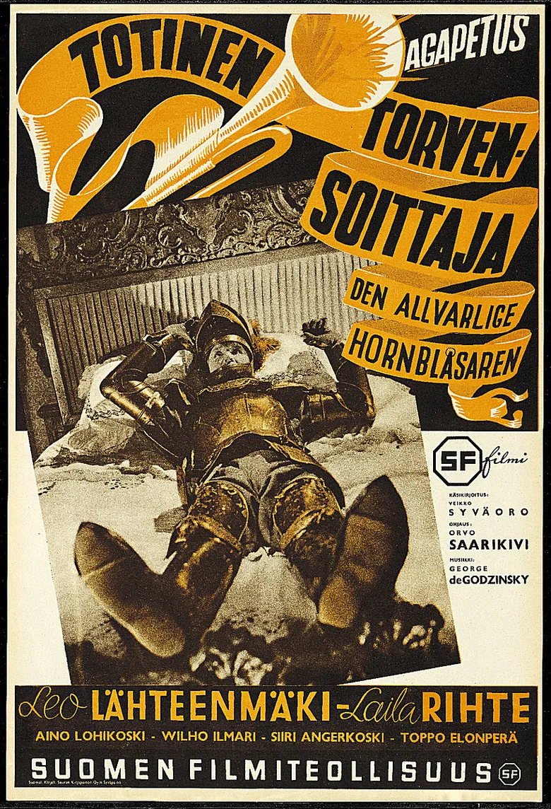 Totinen torvensoittaja poster background