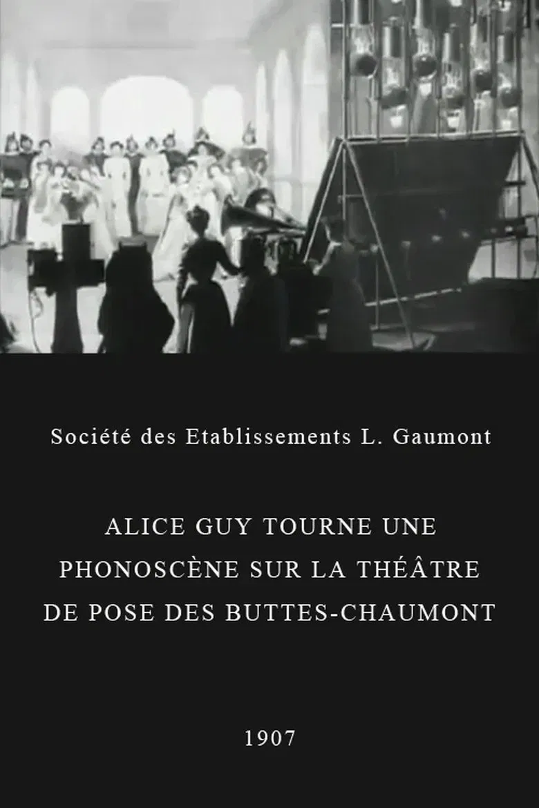 Alice Guy Films a 'Phonoscène' in the Studio at Buttes-Chaumont, Paris poster background