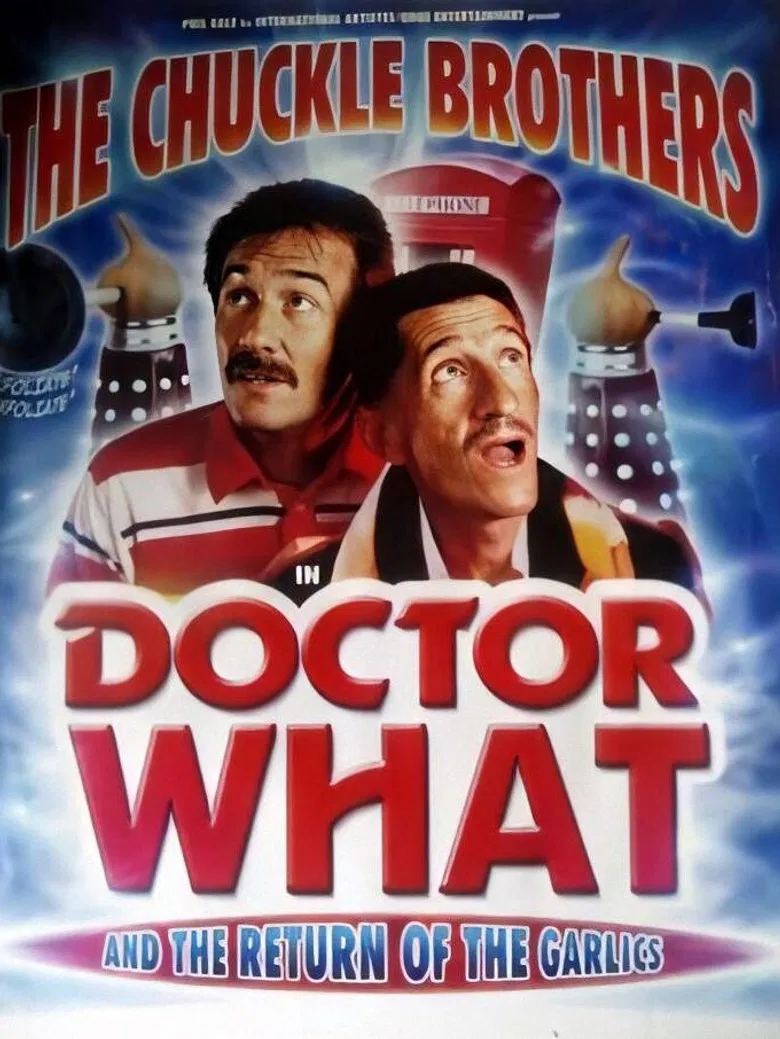 The Chuckle Brothers in Doctor What and the Return of the Garlics poster background