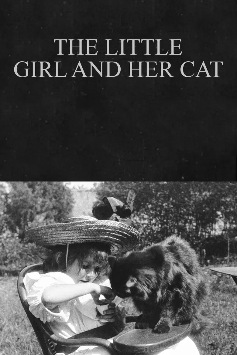 The Little Girl and Her Cat poster background