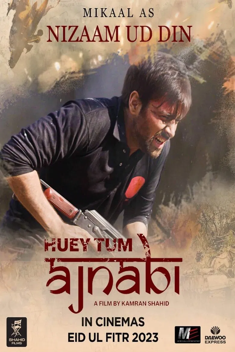 Huey Tum Ajnabi poster background