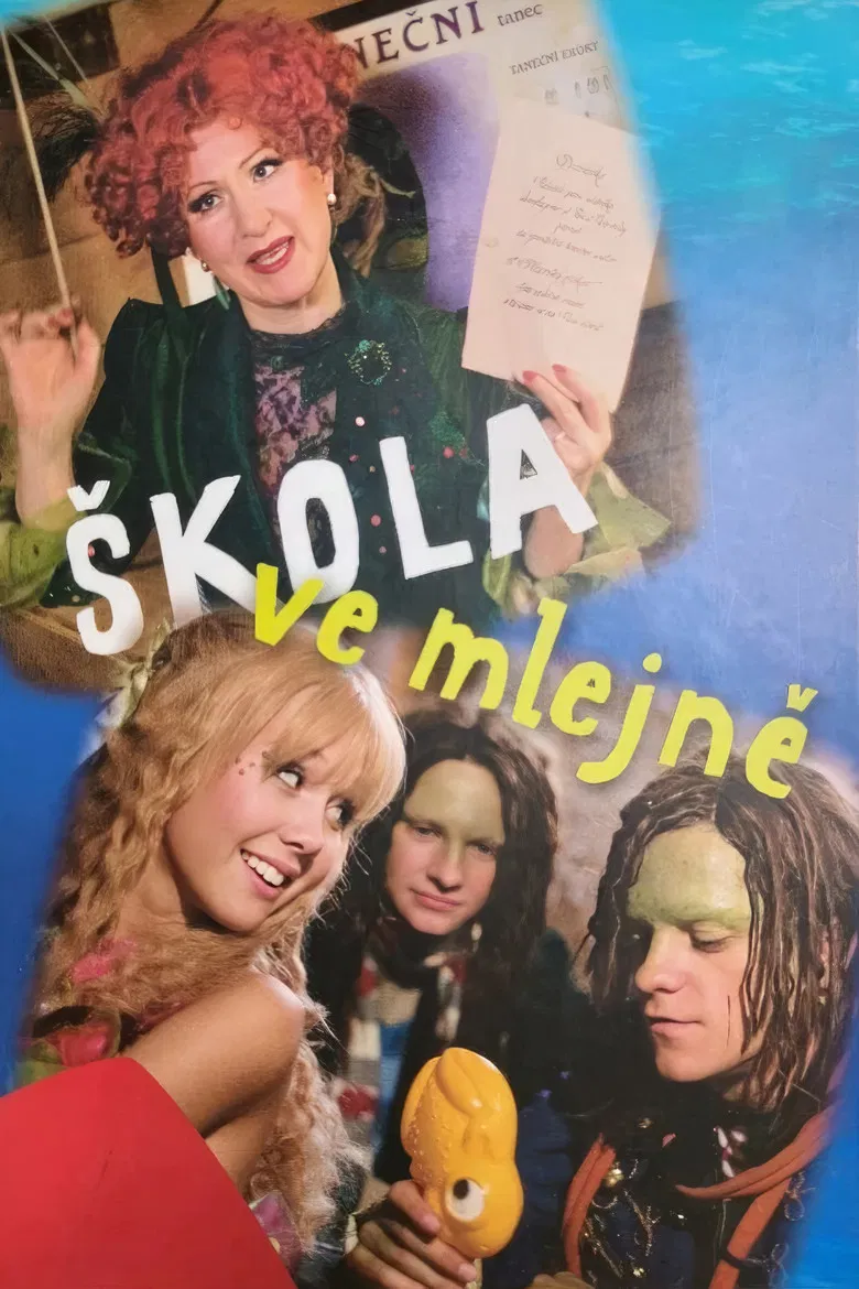Škola ve mlejně poster background
