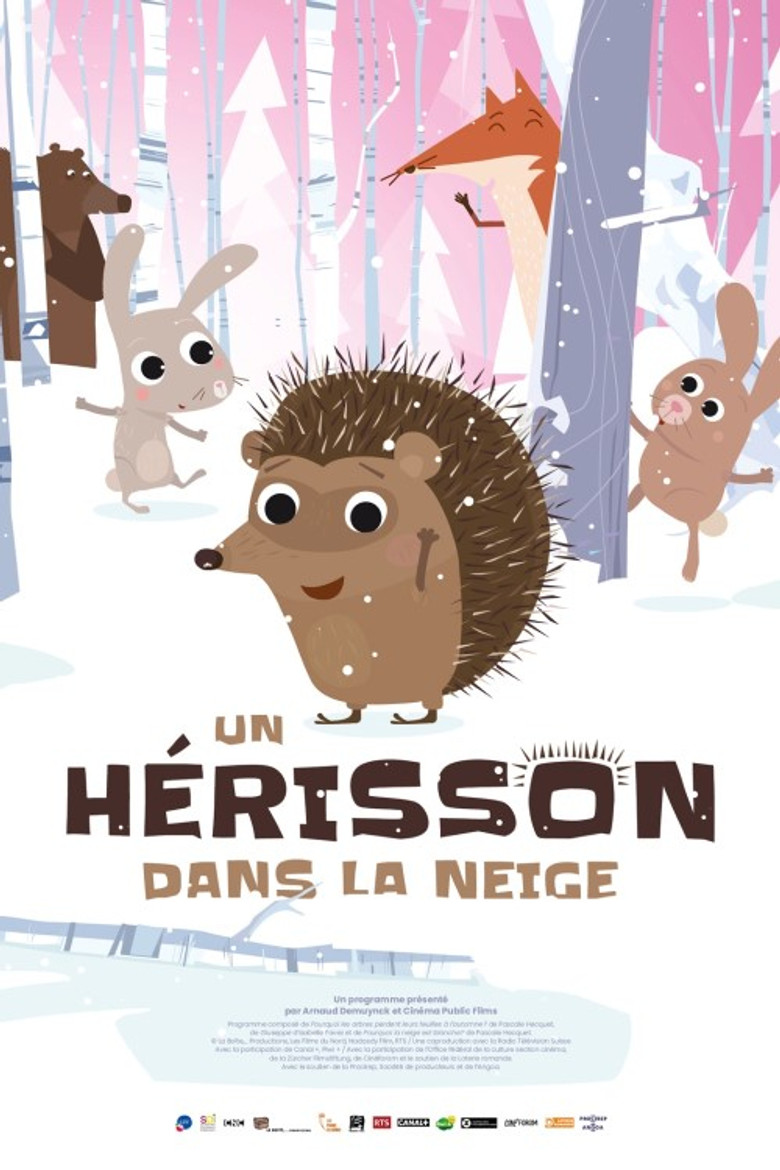 Un hérisson dans la neige poster background
