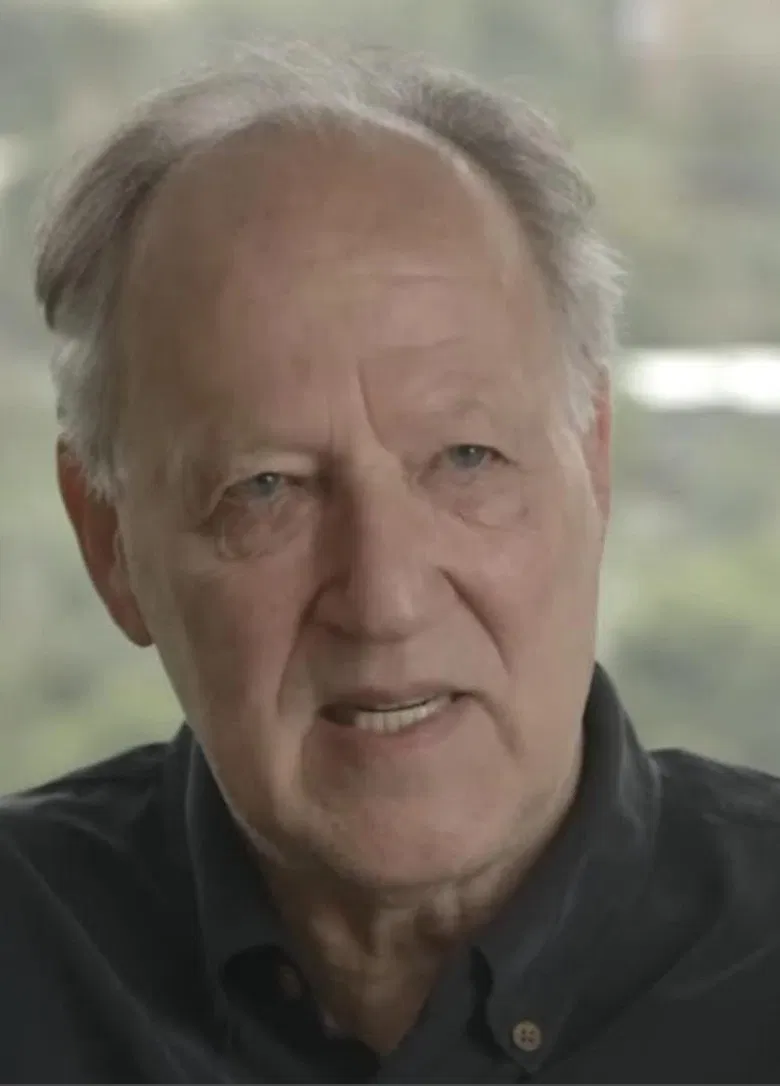 Werner Herzog and Errol Morris on 'The Act of Killing' poster background