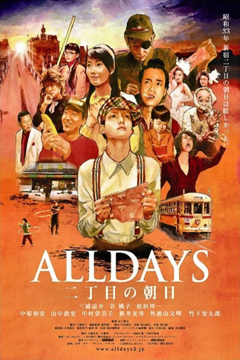 Alldays Rising sun on the Second street poster background