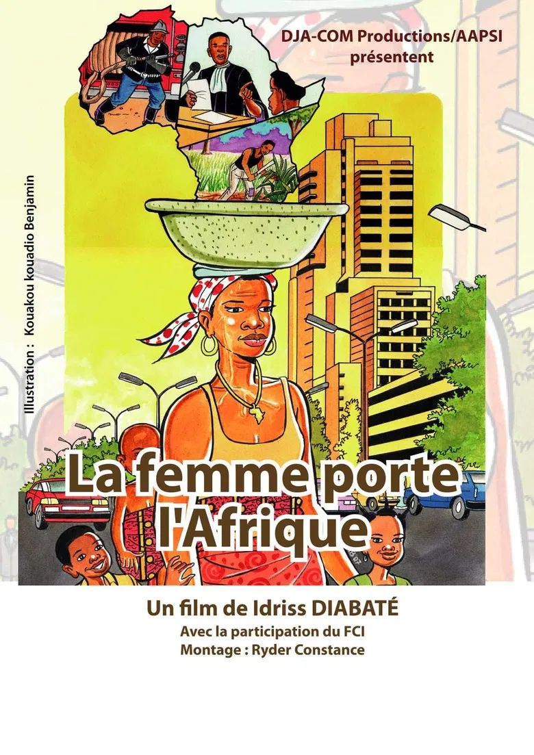 La femme porte l'Afrique poster background