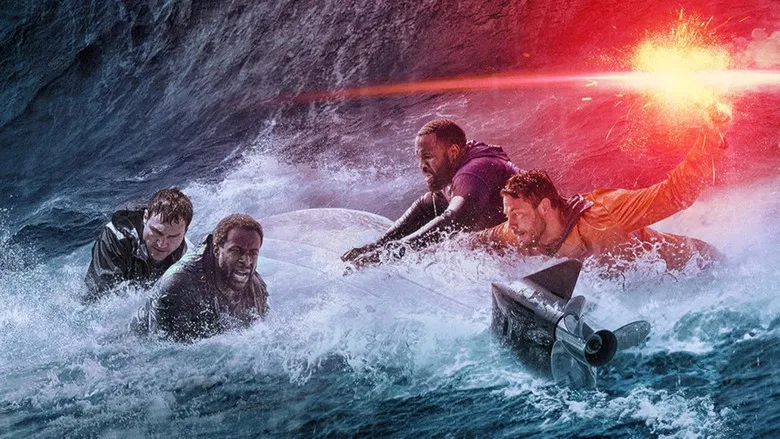 The group of friends navigating the boat before the storm hits