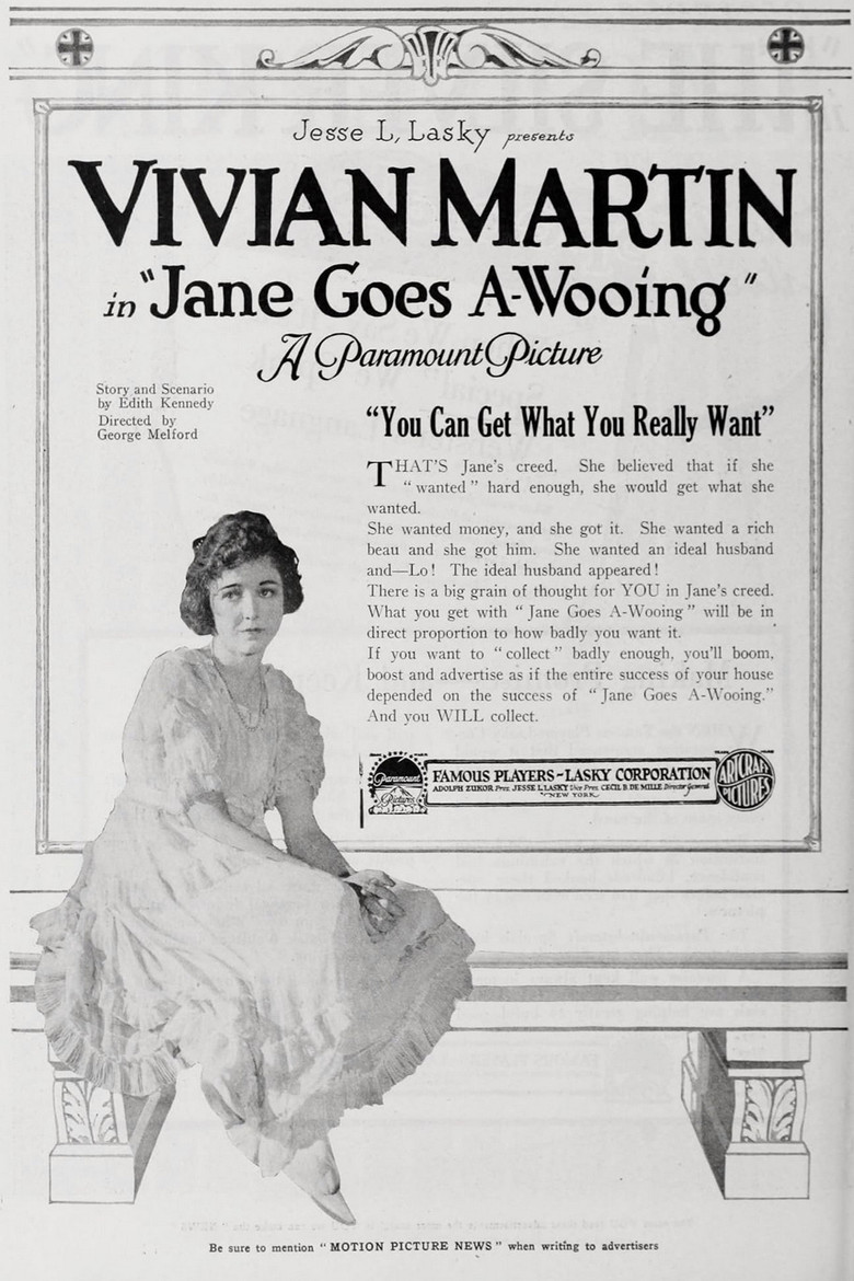 Jane Goes A-Wooing poster background