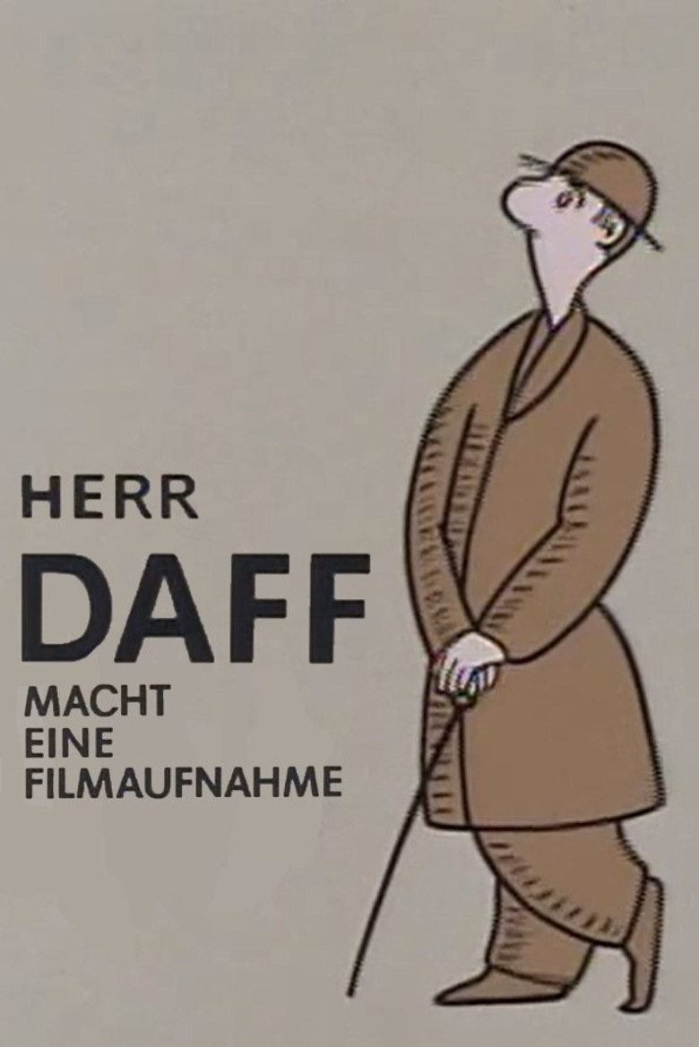 Herr Daff macht eine Filmaufnahme poster background