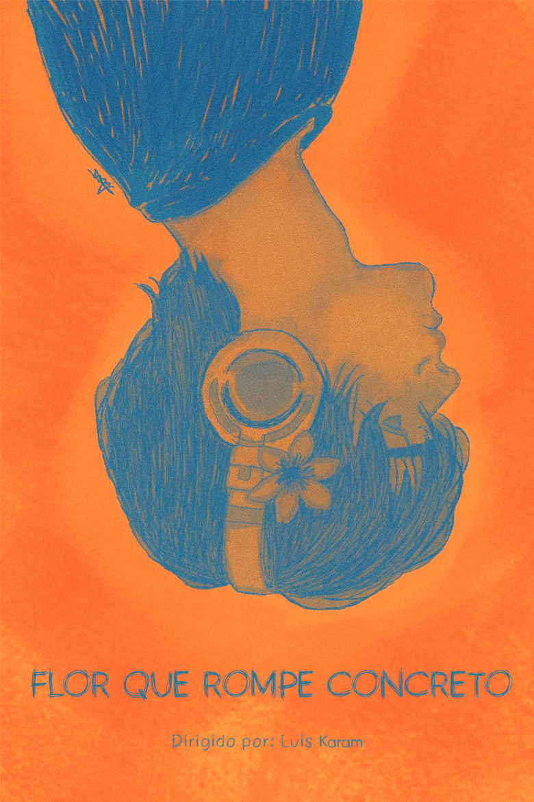 Flor que rompe concreto poster background
