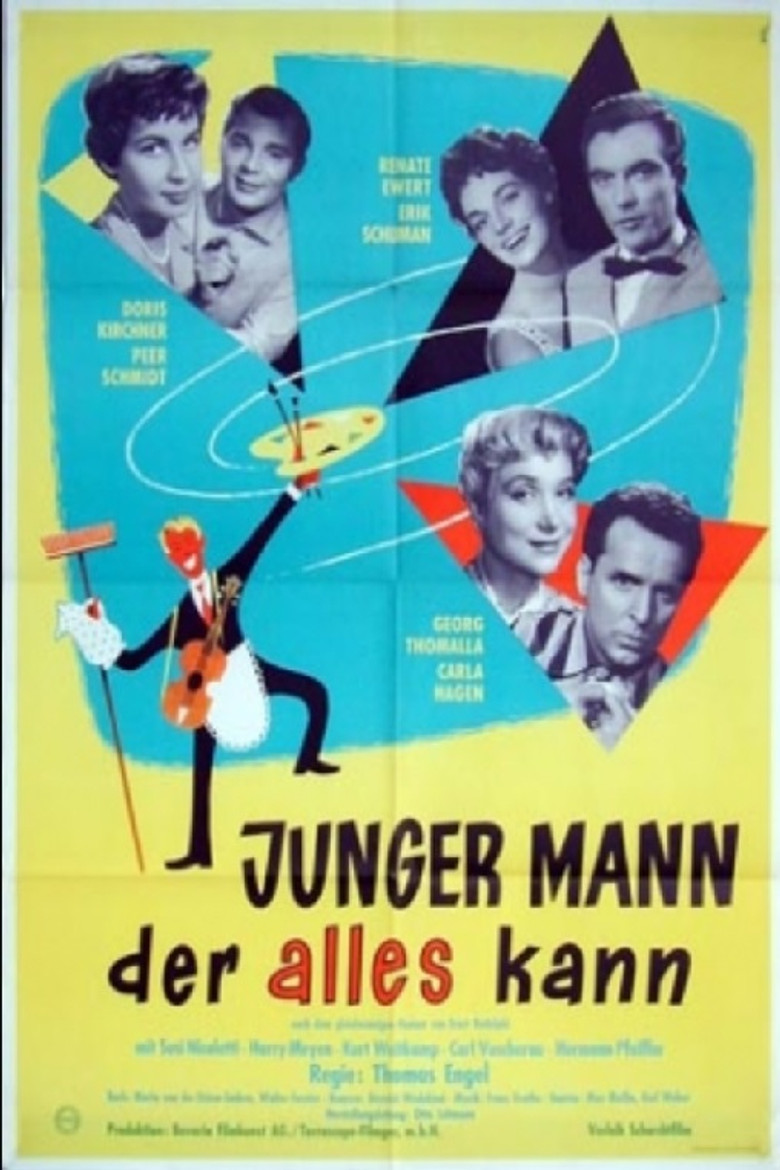 Junger Mann, der alles kann poster background