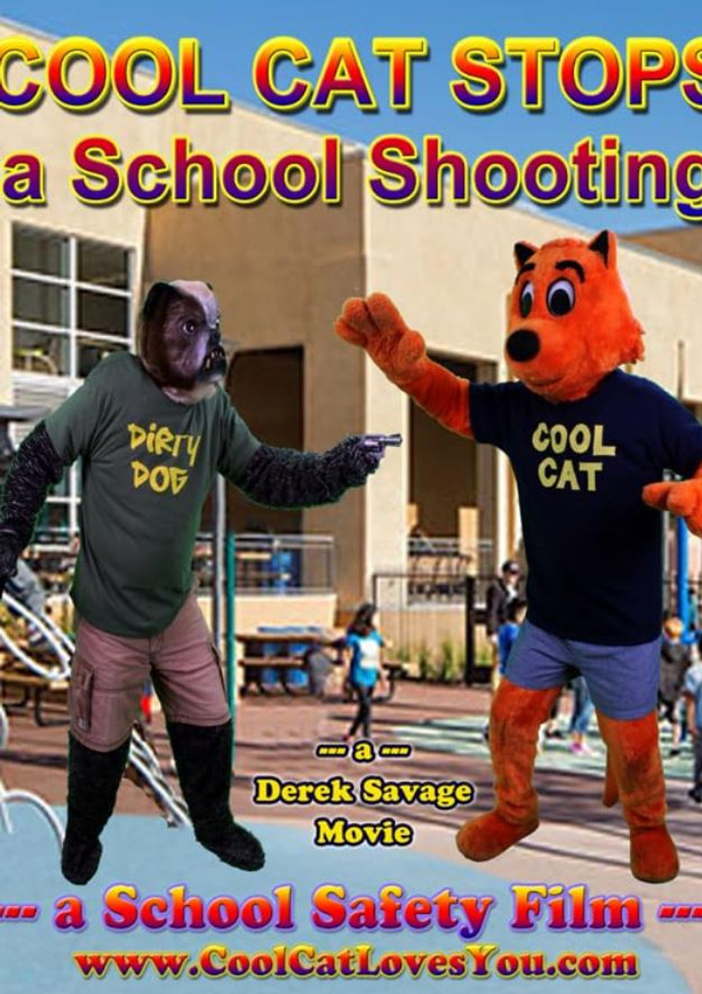 Cool Cat Stops a School Shooting poster background