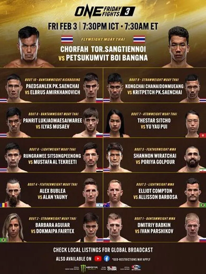 ONE Friday Fights 3: Chorfah vs. Petsukumvit poster background