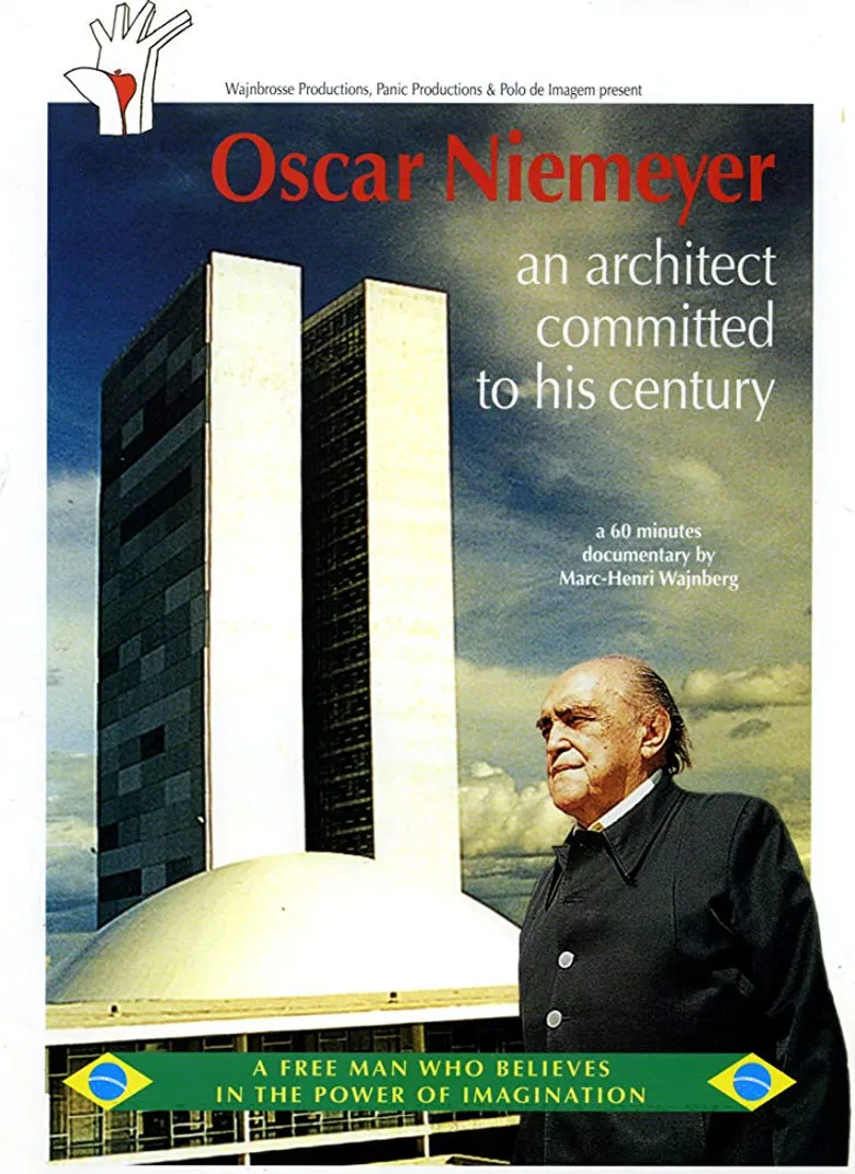 Oscar Niemeyer, an architect commited to his century poster background