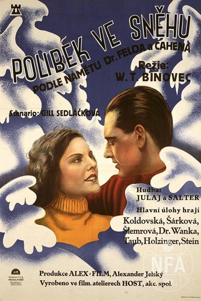 Polibek ve sněhu poster background