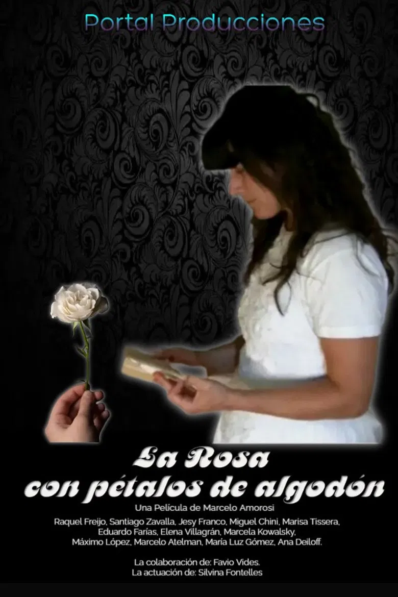 La rosa con pétalos de algodón poster background