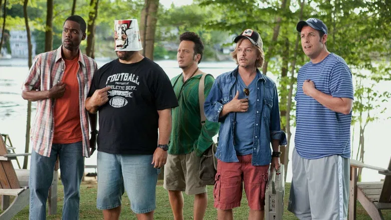 Adam Sandler and friends walking outdoors