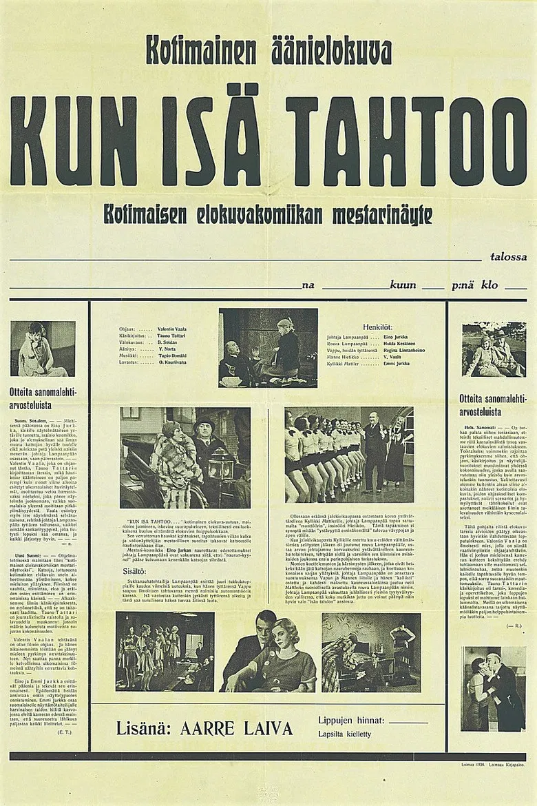 Kun isä tahtoo… poster background