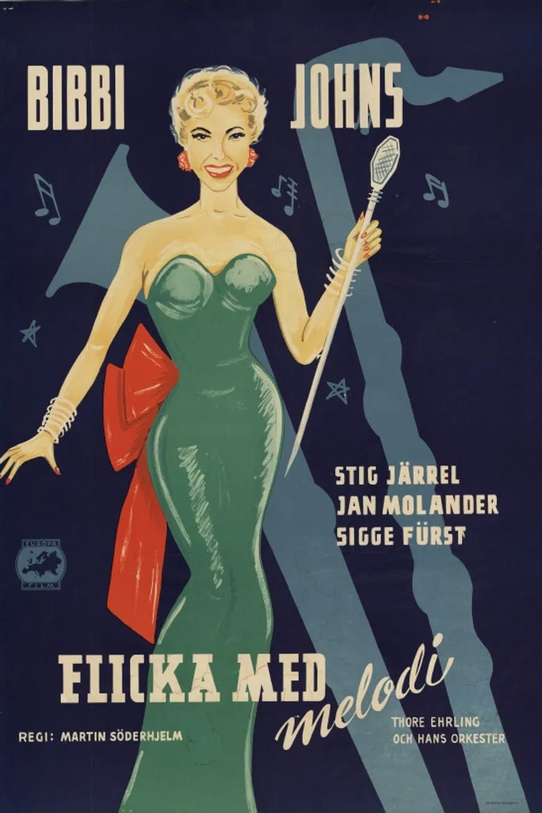 Flicka med melodi poster background